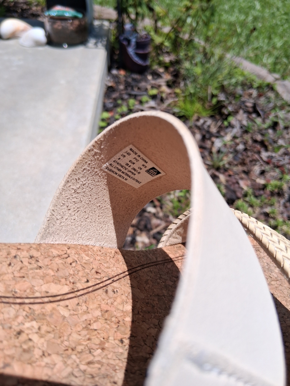 Reef Vista High Two-Band Cork Slide Sandals in Cream - Picture 6 of 8